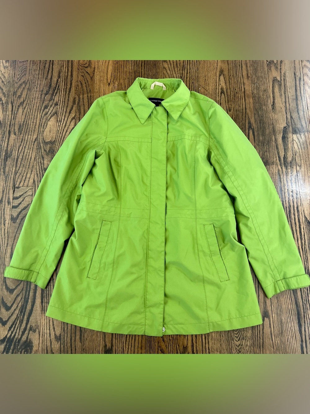 Lands' End Lime Green Women's Rain Coat